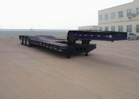 Ημι φορτηγό 3 άξονες 60Tons 15m ρυμουλκών χαμηλός-κρεβατιών για τη μεταφορά της μηχανής κατασκευής